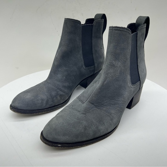Rag & Bone Walker Booties Nubuck Leather Suede Ankle Boots Chelsea Grey Boho - Picture 3 of 14